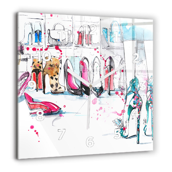 Square glass wall clock The element of femininity