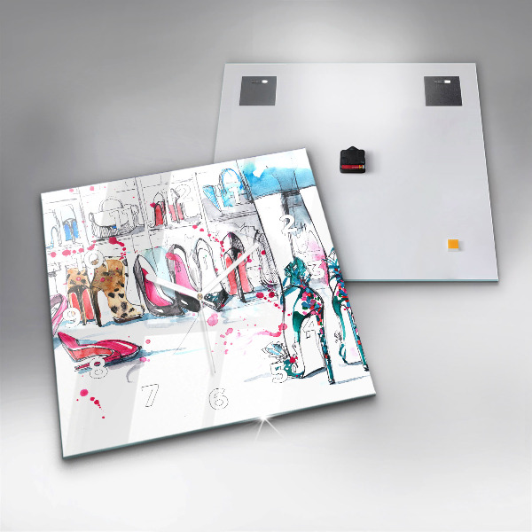 Square glass wall clock The element of femininity