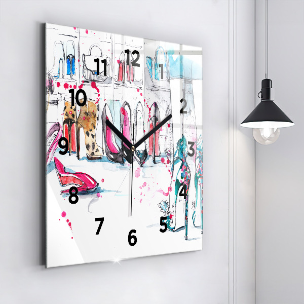 Square glass wall clock The element of femininity