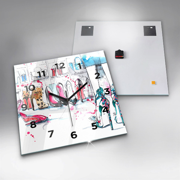 Square glass wall clock The element of femininity