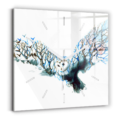 Square glass wall clock Freedom and nature of birds