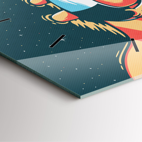 Square glass wall clock Children's imagination