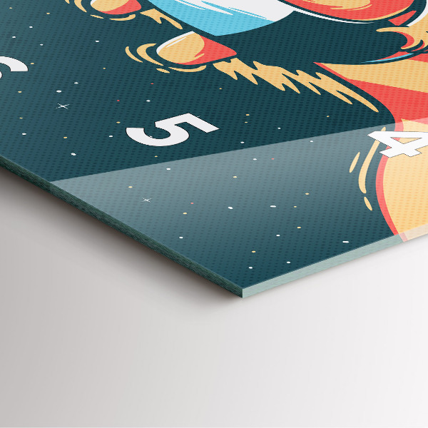 Square glass wall clock Children's imagination