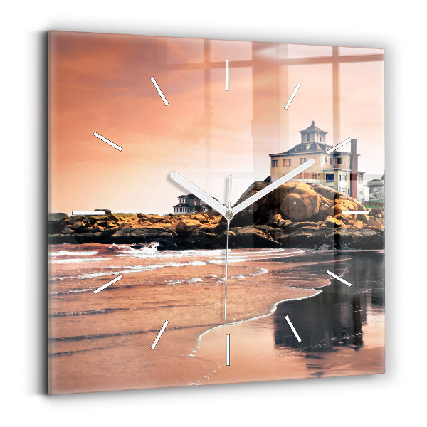 Square glass wall clock Sherman Coast
