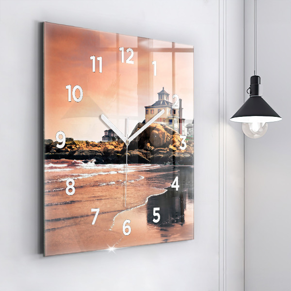 Square glass wall clock Sherman Coast