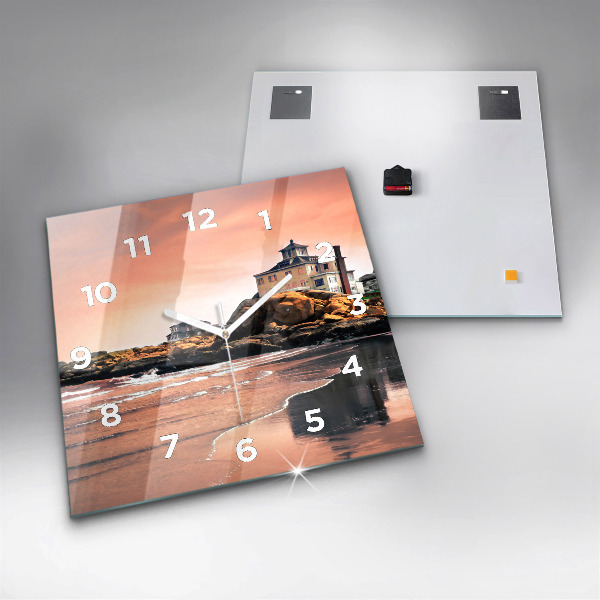 Square glass wall clock Sherman Coast
