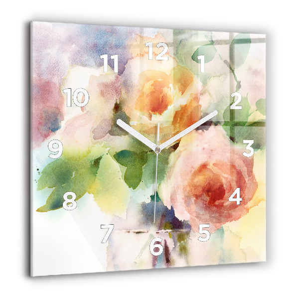 Square glass wall clock Visualization of Nature