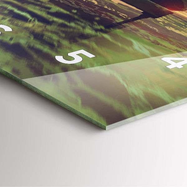 Square glass wall clock Concert on the beach