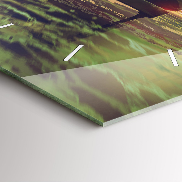 Square glass wall clock Concert on the beach