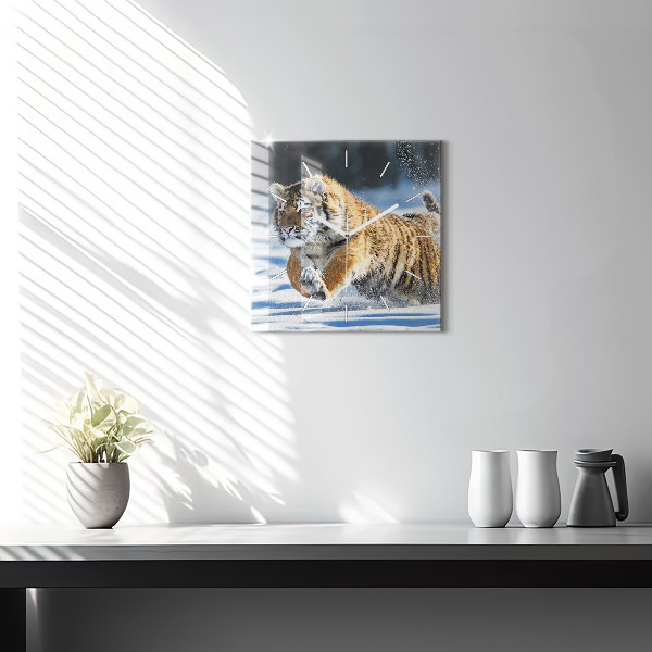 Square glass wall clock A Brave Step Forward