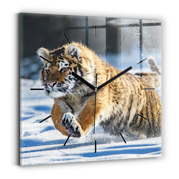 Square glass wall clock A Brave Step Forward