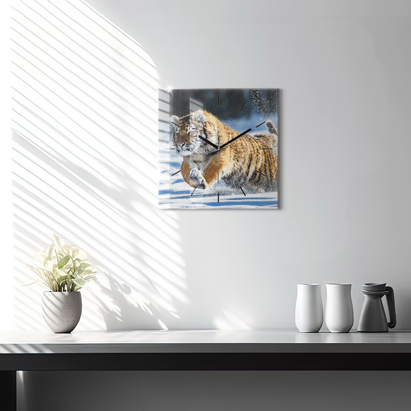 Square glass wall clock A Brave Step Forward