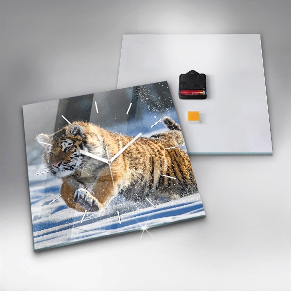 Square glass wall clock A Brave Step Forward
