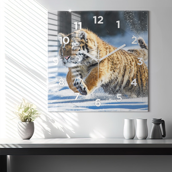 Square glass wall clock A Brave Step Forward