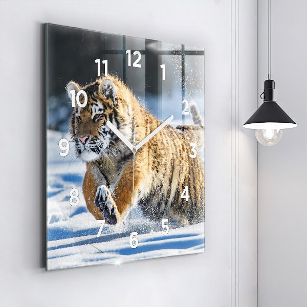 Square glass wall clock A Brave Step Forward