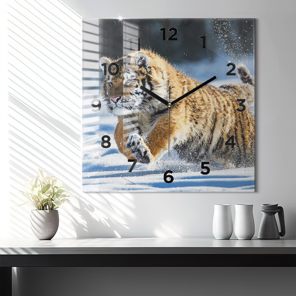 Square glass wall clock A Brave Step Forward