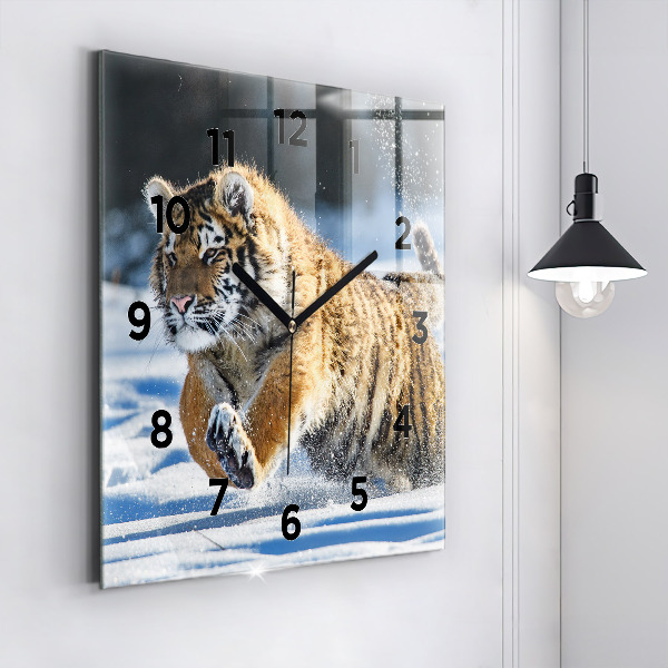 Square glass wall clock A Brave Step Forward