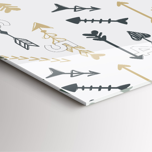 Square glass wall clock Geometric hipster pattern