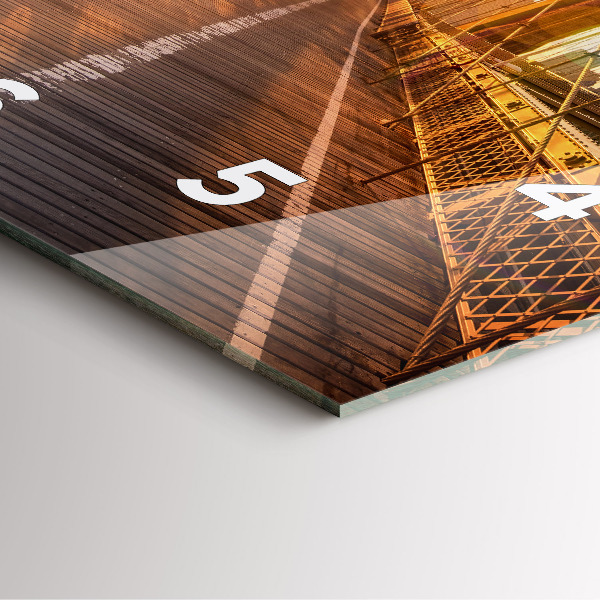 Square glass wall clock Brooklyn Bridge NYC