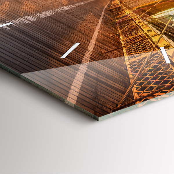 Square glass wall clock Brooklyn Bridge NYC