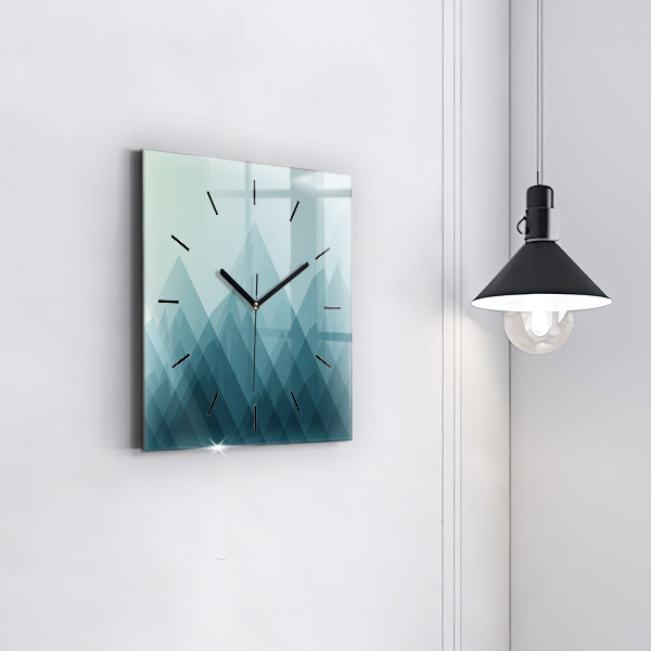 Square glass wall clock Geometric figures