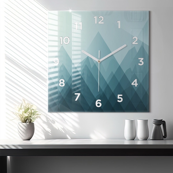 Square glass wall clock Geometric figures