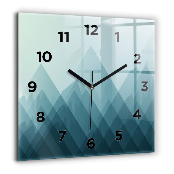 Square glass wall clock Geometric figures