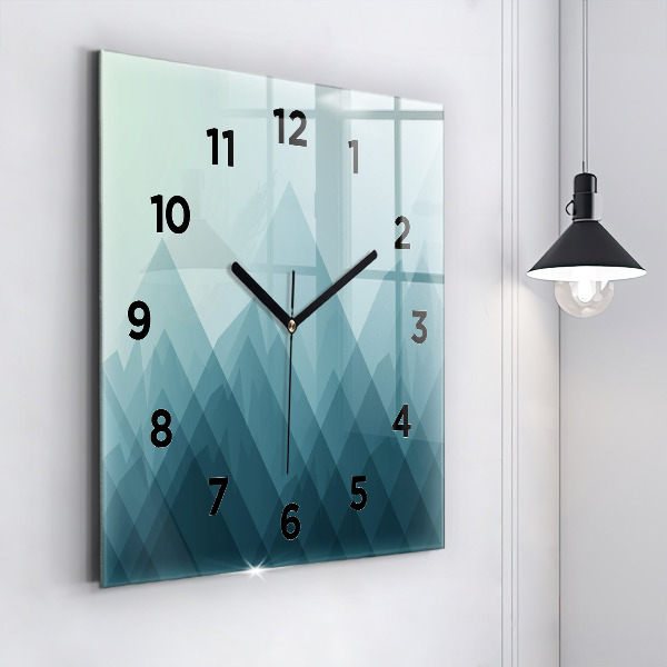Square glass wall clock Geometric figures
