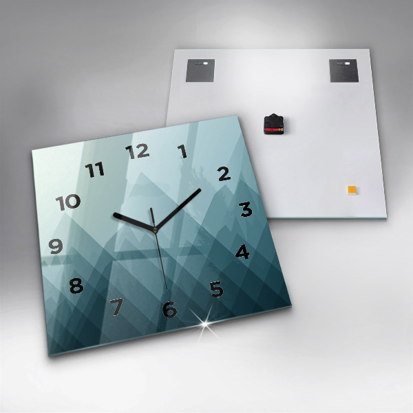 Square glass wall clock Geometric figures