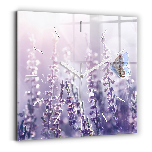 Square glass wall clock Abstraction