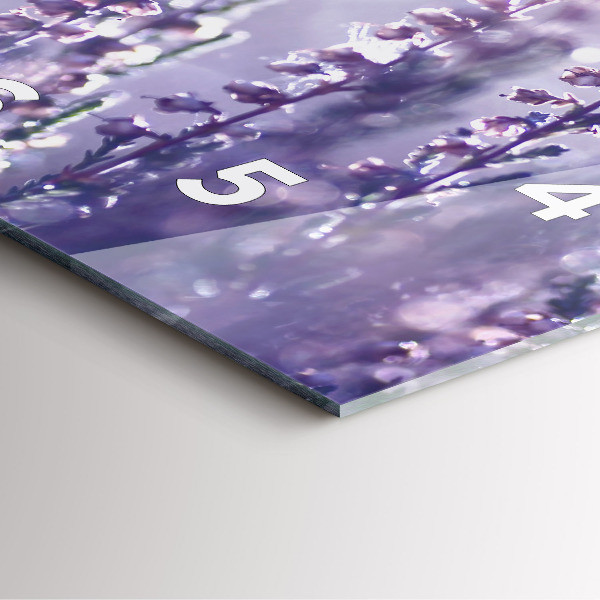 Square glass wall clock Abstraction