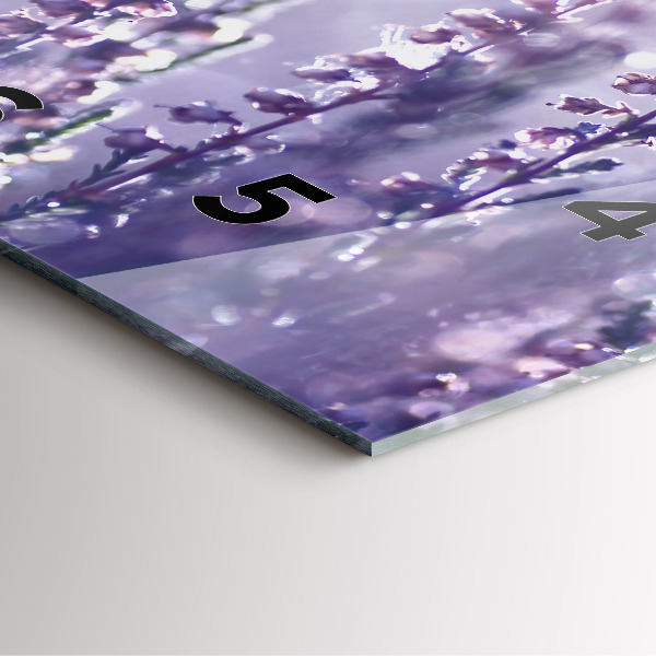 Square glass wall clock Abstraction