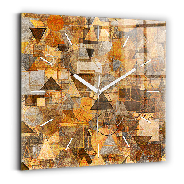 Square glass wall clock Geometric Shapes
