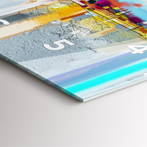Square glass wall clock Abstract oil landscape