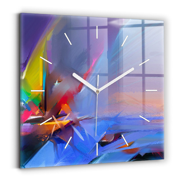 Square glass wall clock Seascape