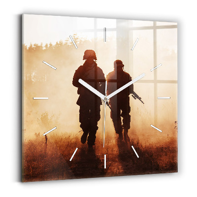 Square glass wall clock United States Marines