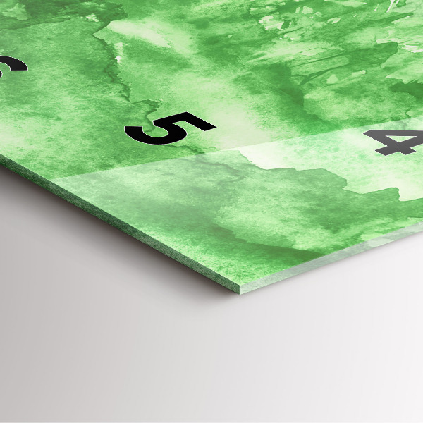 Square glass wall clock Painting green forest