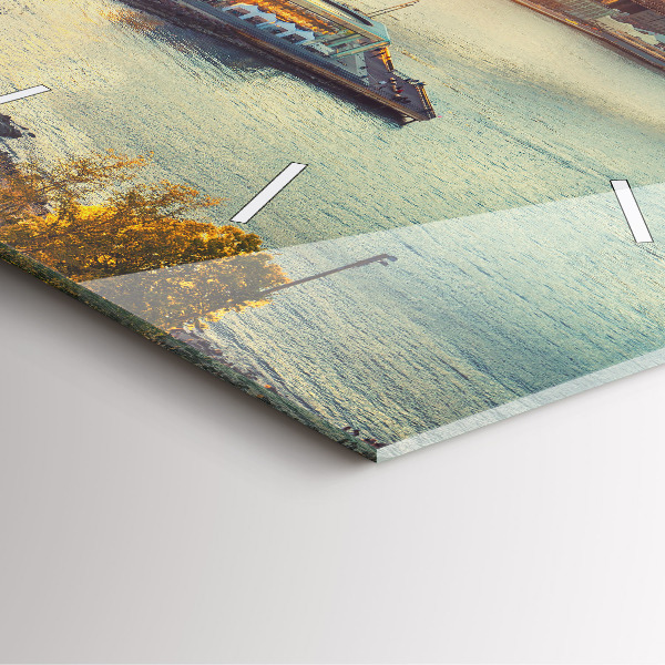 Square glass wall clock New York Manhattan