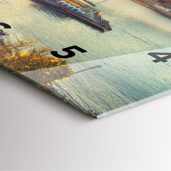 Square glass wall clock New York Manhattan