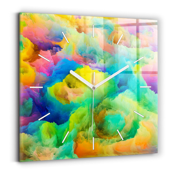 Square glass wall clock Fractal Texture