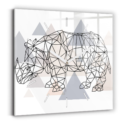 Square glass wall clock Geometric Pattern