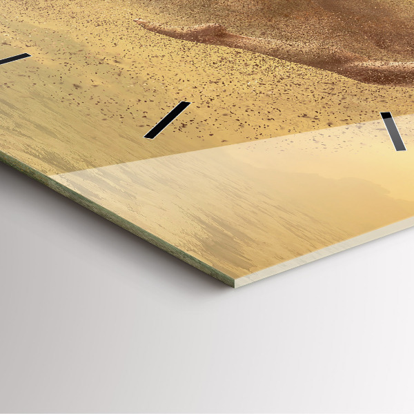 Square glass wall clock Woman in figure