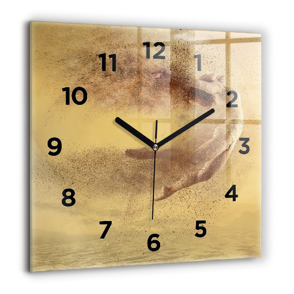 Square glass wall clock Woman in figure