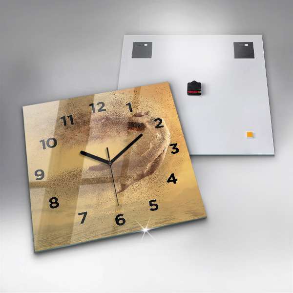 Square glass wall clock Woman in figure