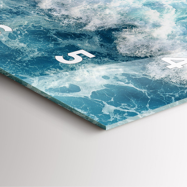 Square glass wall clock Ocean waves