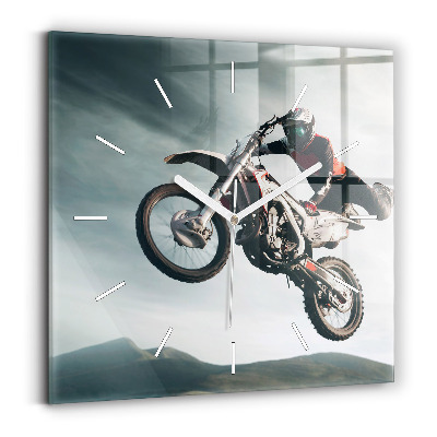 Square glass wall clock Motor Style Adrenaline