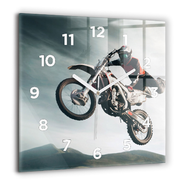 Square glass wall clock Motor Style Adrenaline