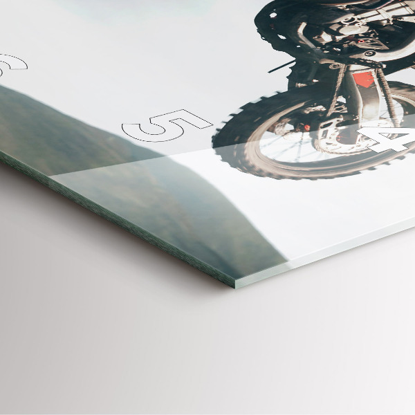 Square glass wall clock Motor Style Adrenaline