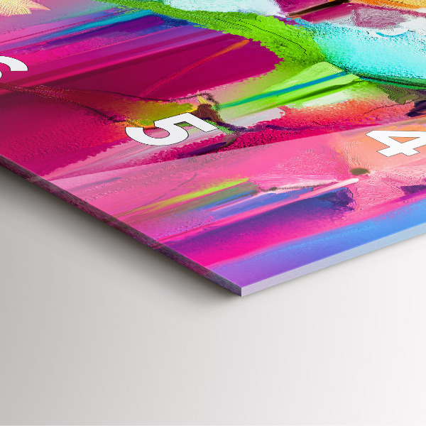 Square glass wall clock Abstract flowers