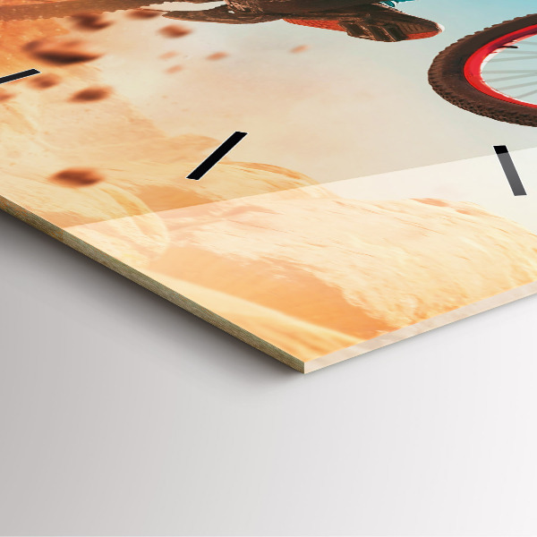 Square glass wall clock Stuntman and adrenaline